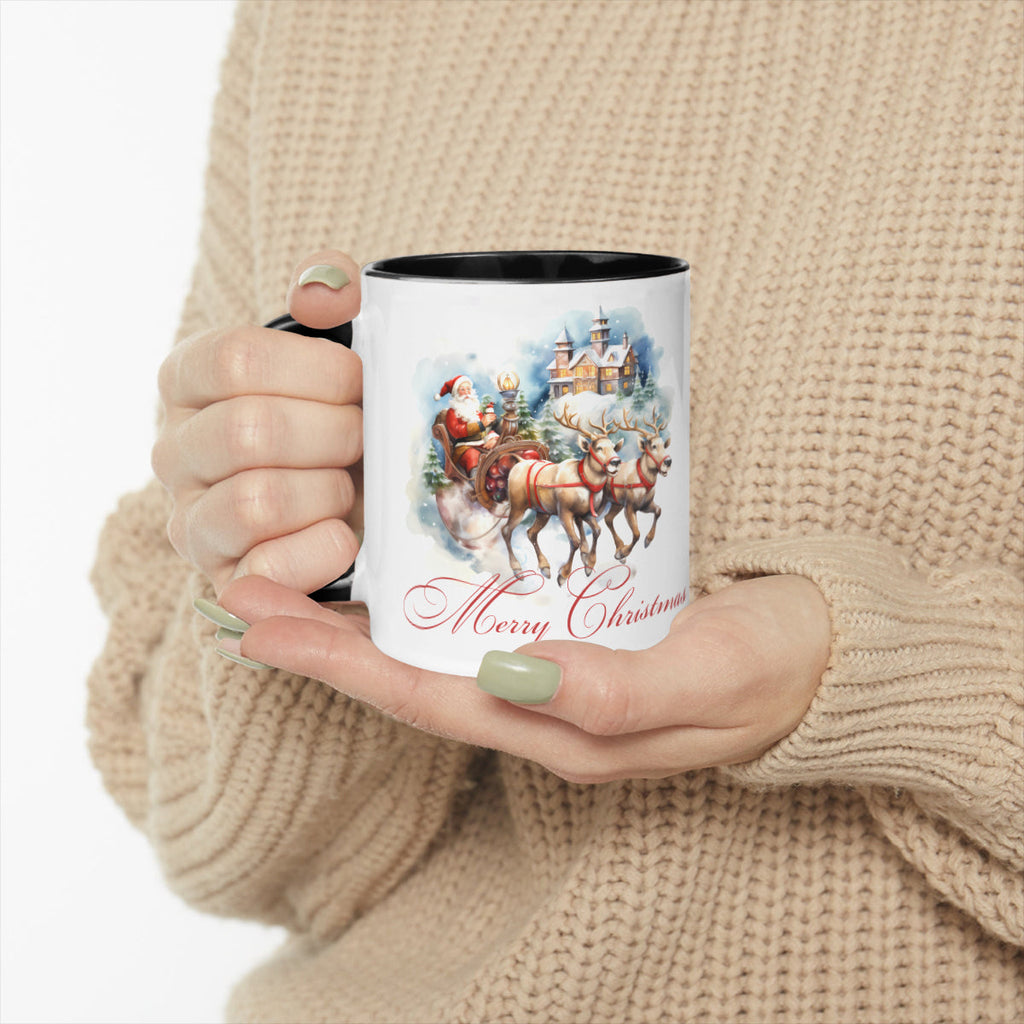 Santa Claus is coming Two-Tone Mug by ChristmasLoving.Shop