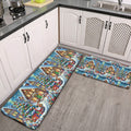 Two-piece L multifunctional kitchen mat Christmas House rug by ChristmasLoving.Shop