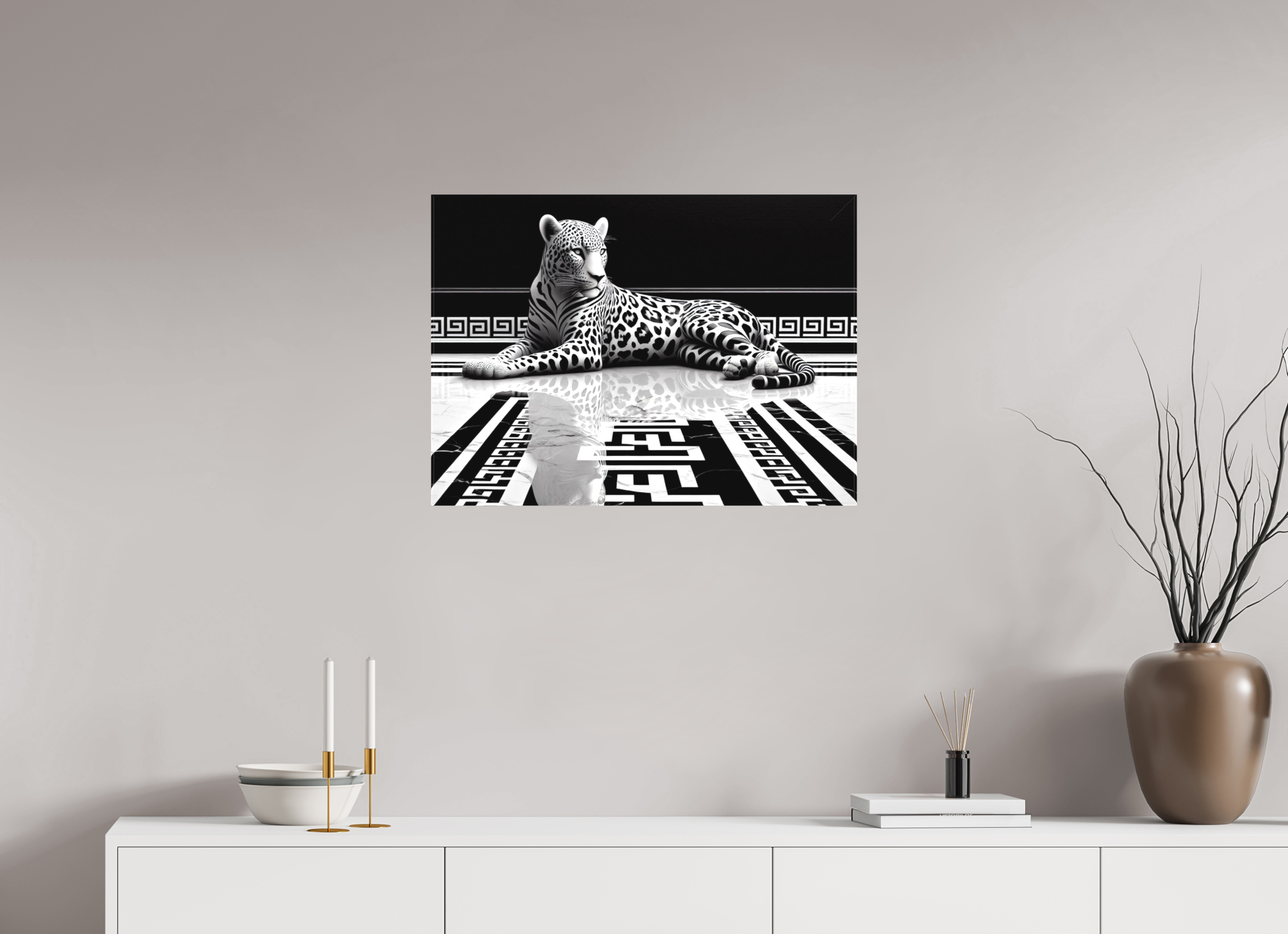 27.5 x 20″, Canvas Lux And Taste Leopard Canvas Wall Art Textile Print on Stretcher Frame