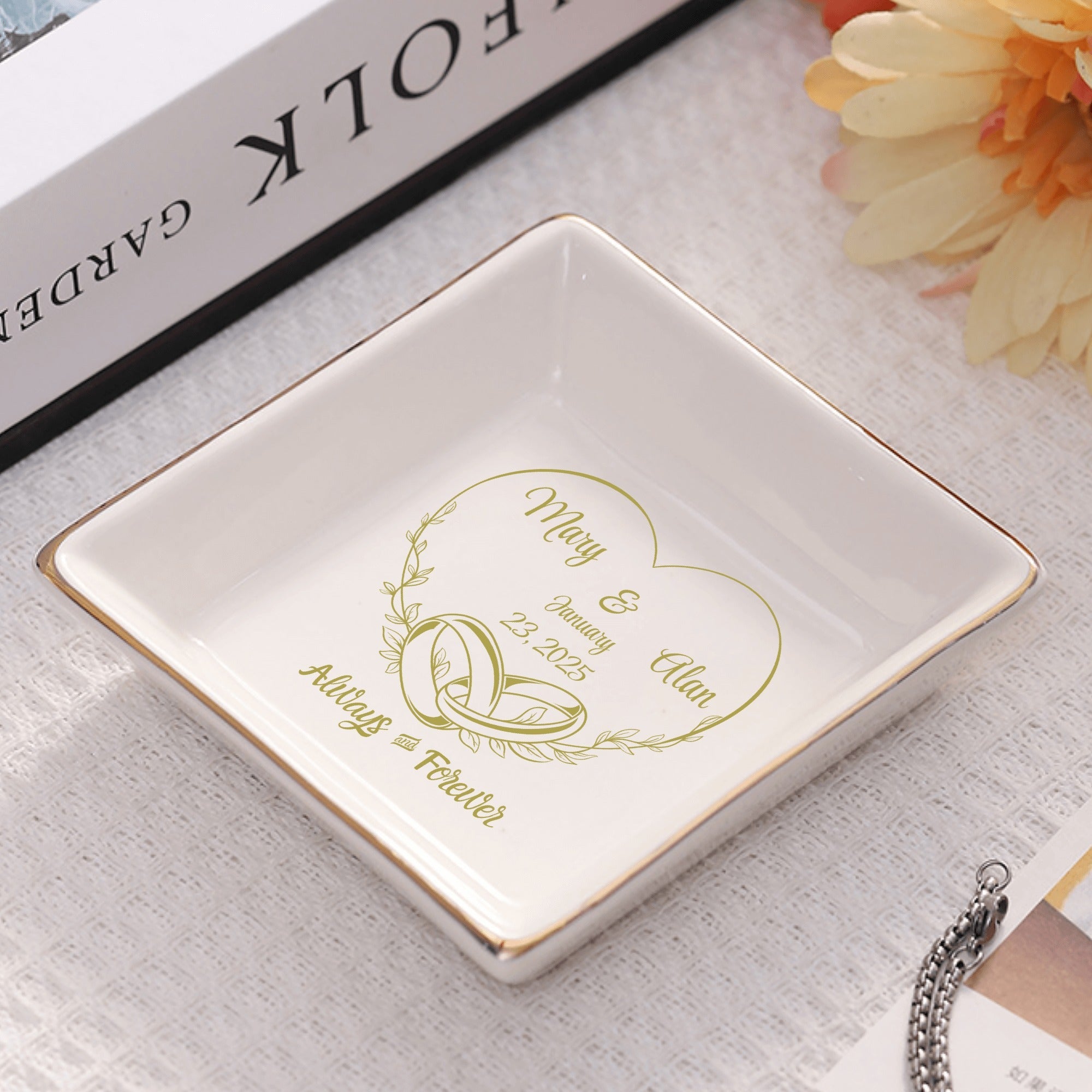 Ceramic Square Plates, Weddings Day Appetizers, Personalized Dinner Decor, Romantic Custom Plates, Table Setting Gift, Wedding Day by popcustoms