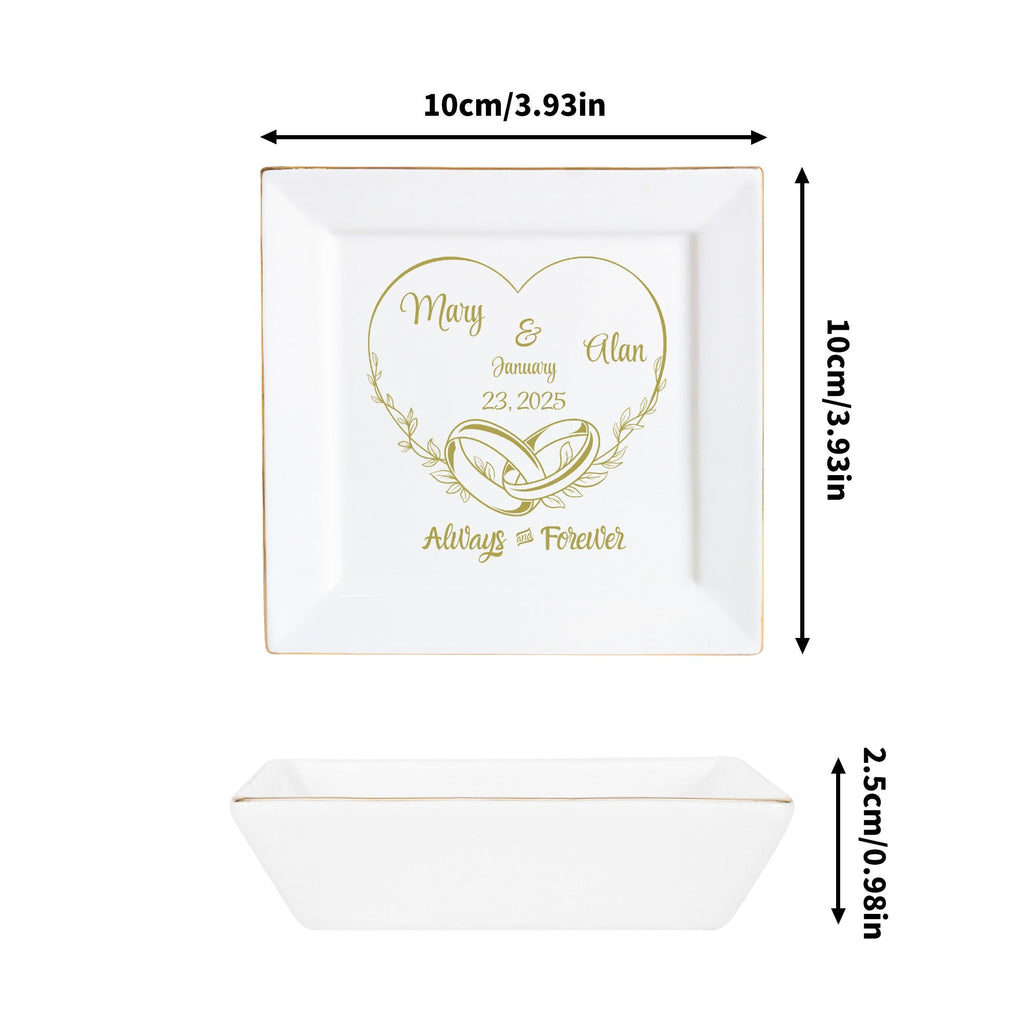 Ceramic Square Plates, Weddings Day Appetizers, Personalized Dinner Decor, Romantic Custom Plates, Table Setting Gift, Wedding Day by popcustoms