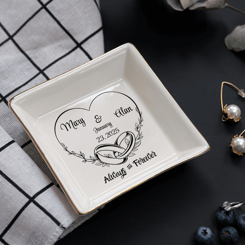 Ceramic Square Plates, Weddings Day Appetizers, Personalized Dinner Decor, Romantic Custom Plates, Table Setting Gift by popcustoms