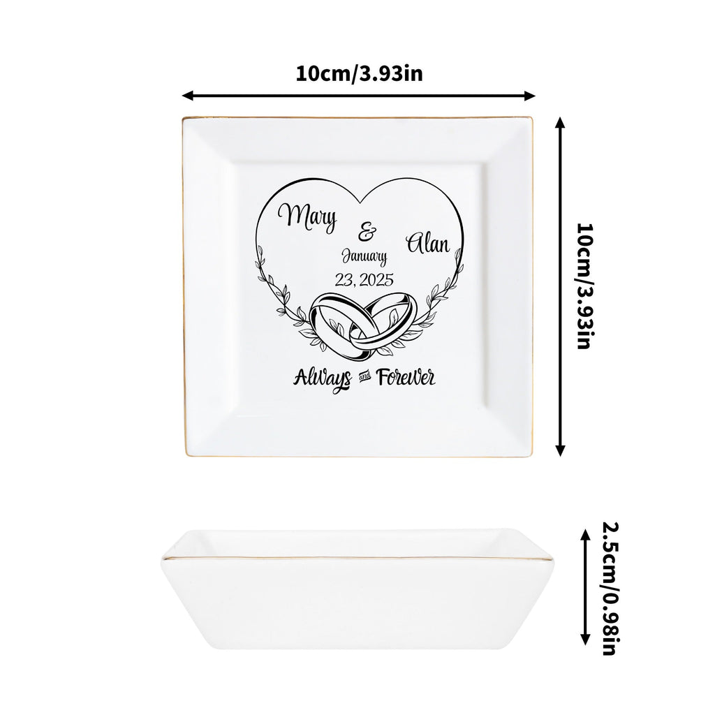Ceramic Square Plates, Weddings Day Appetizers, Personalized Dinner Decor, Romantic Custom Plates, Table Setting Gift by popcustoms