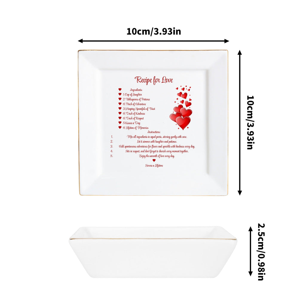 Ceramic Square Plates, Weddings Day Appetizers, Personalized Dinner Decor, Romantic Custom Plates, Table Setting Gift by popcustoms