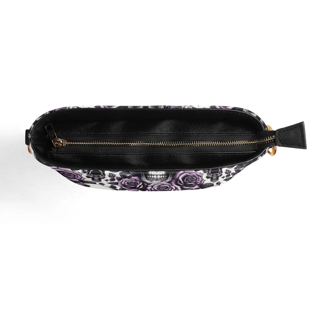 Womens PU Bucket Bag Shoulder Bag Skulls and Roses violet by popcustoms