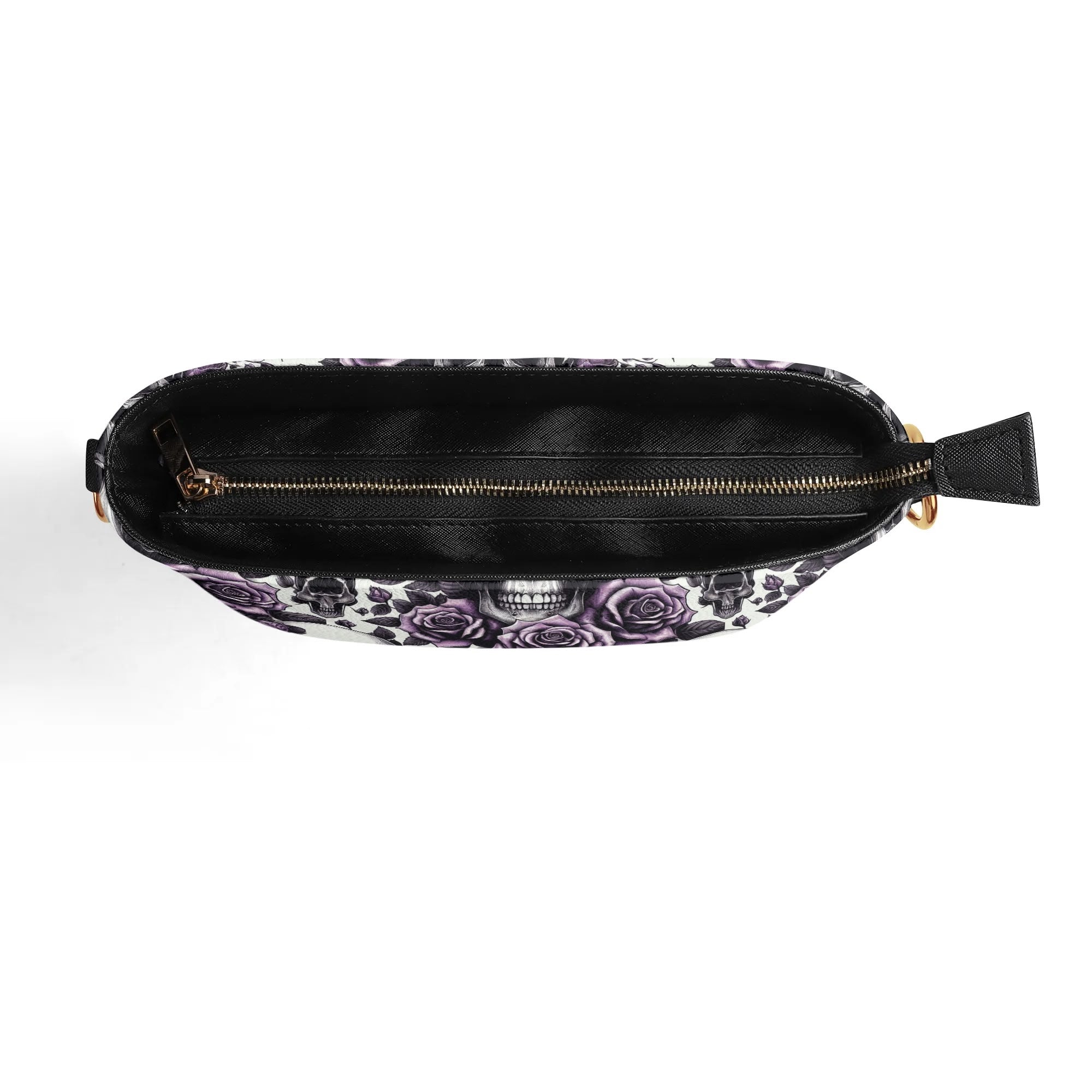 Womens PU Bucket Bag Shoulder Bag Skulls and Roses violet by popcustoms