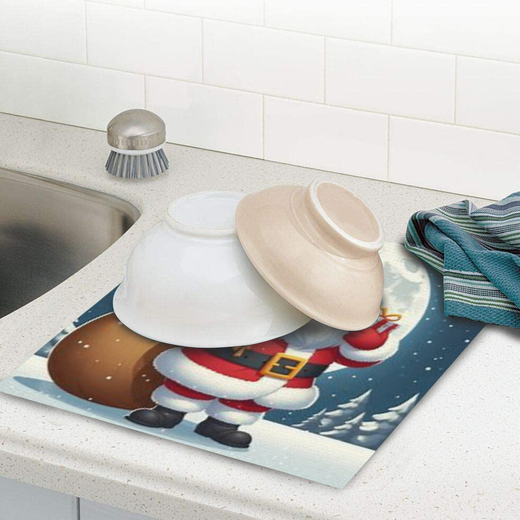 Absorbent material kitchen drying pad | Microfiber - Santa Claus decoration by My Store