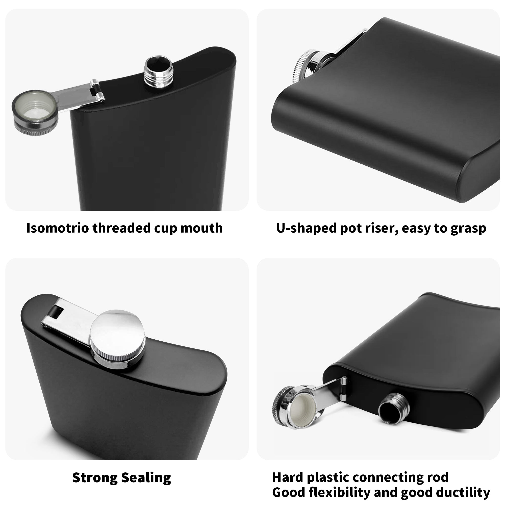Personalized Best Man Hip Flask Set 7oz Black Stainless Steel with A Gift Box by popcustoms