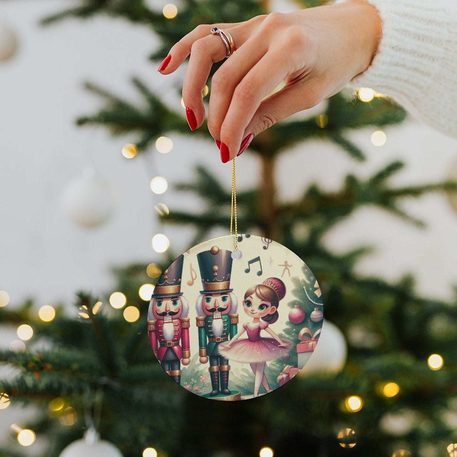 Round Ceramic Christmas Decorations by SALE-Personal Design