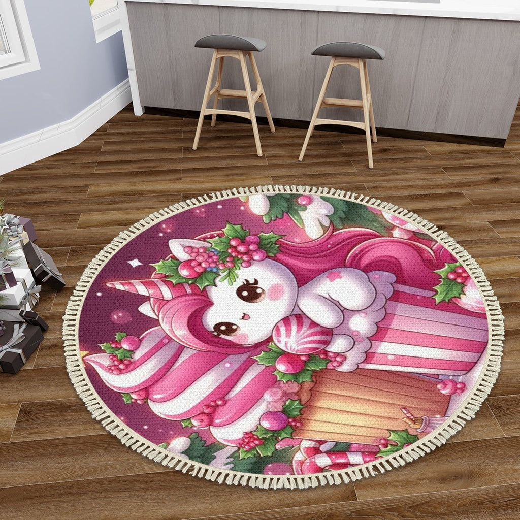 Multiple Sizes Round Area Rug with Tassels by My Store