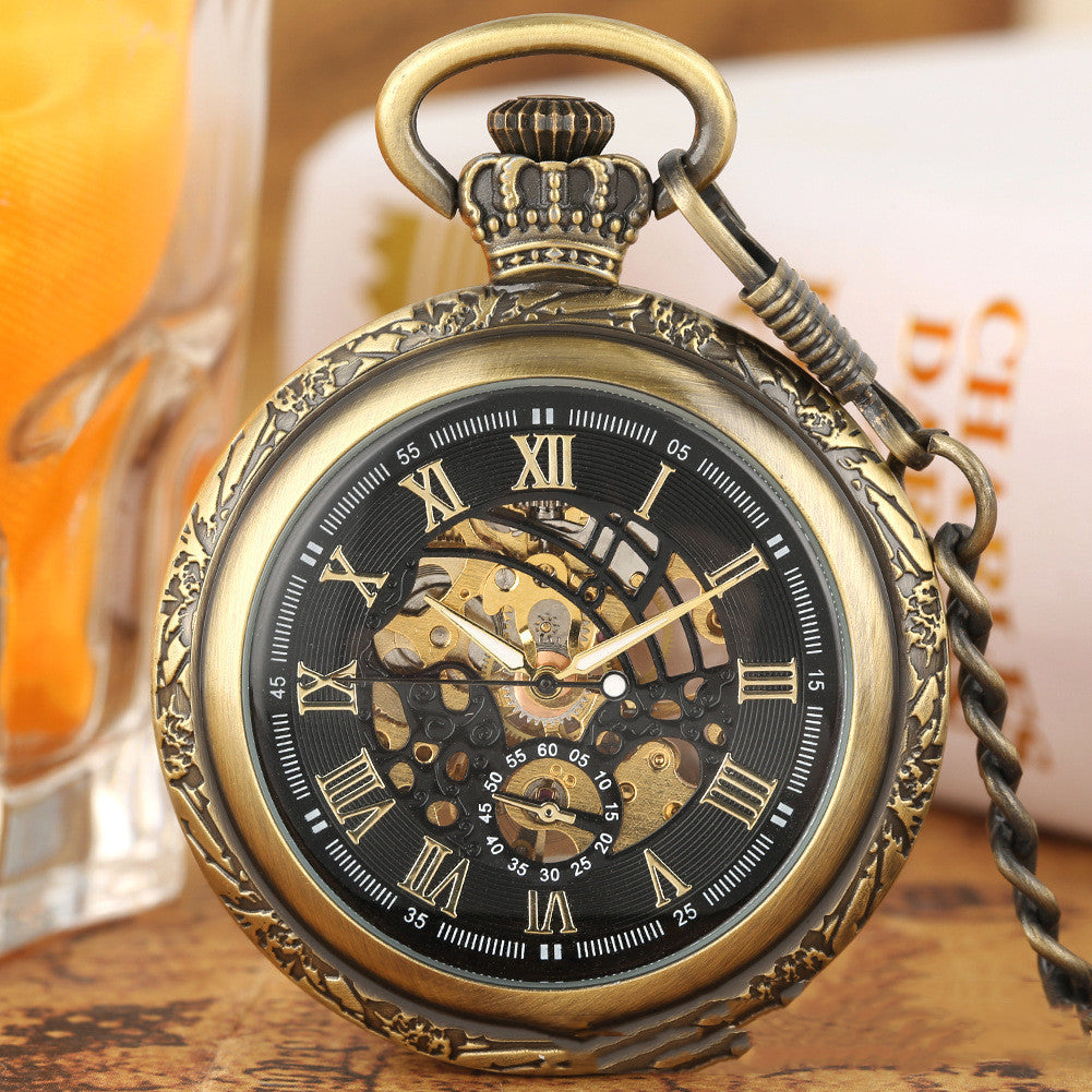 Vintage Classic Gift Pocket Watch Roman Characters Crown Watch Crown by cj