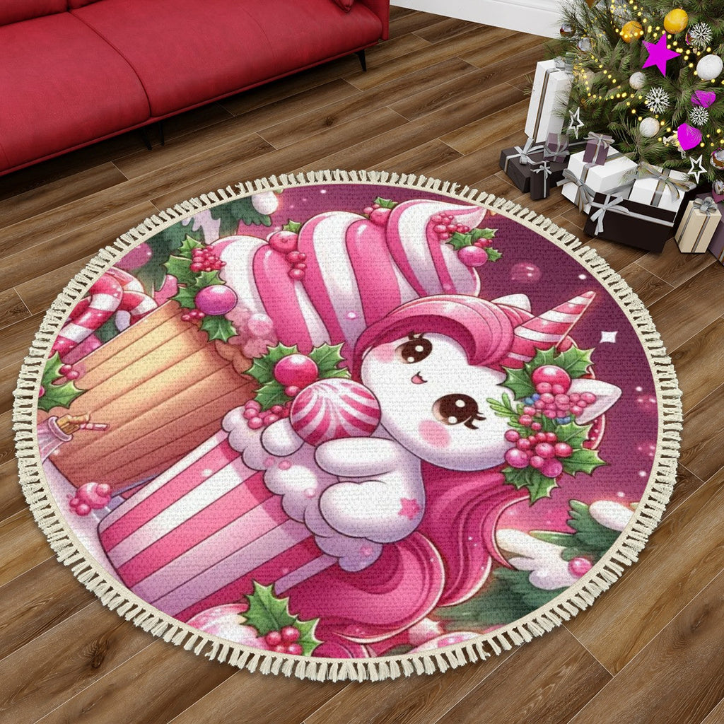 Multiple Sizes Round Area Rug with Tassels by My Store