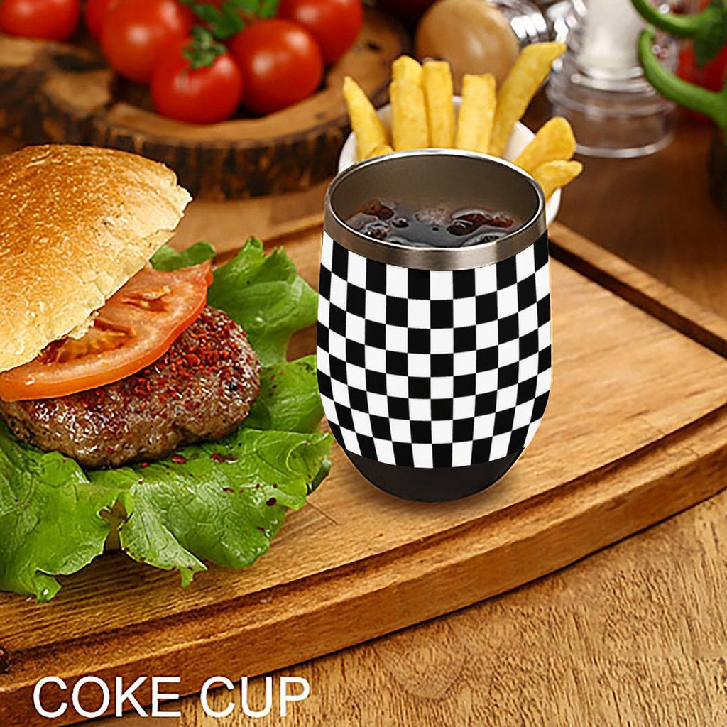 Black and White Wine Tumbler with Lid by SALE-Personal Design