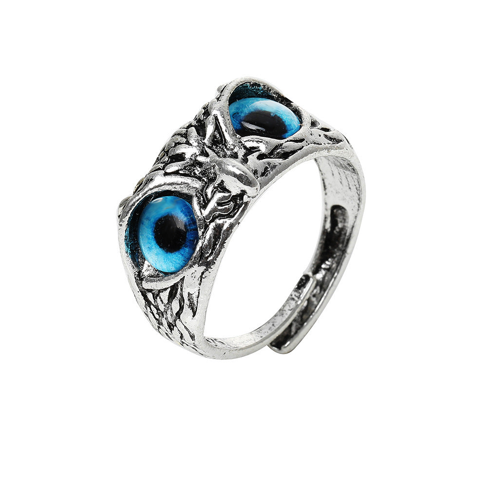 Retro Blue Eyes Owl Ring by cj