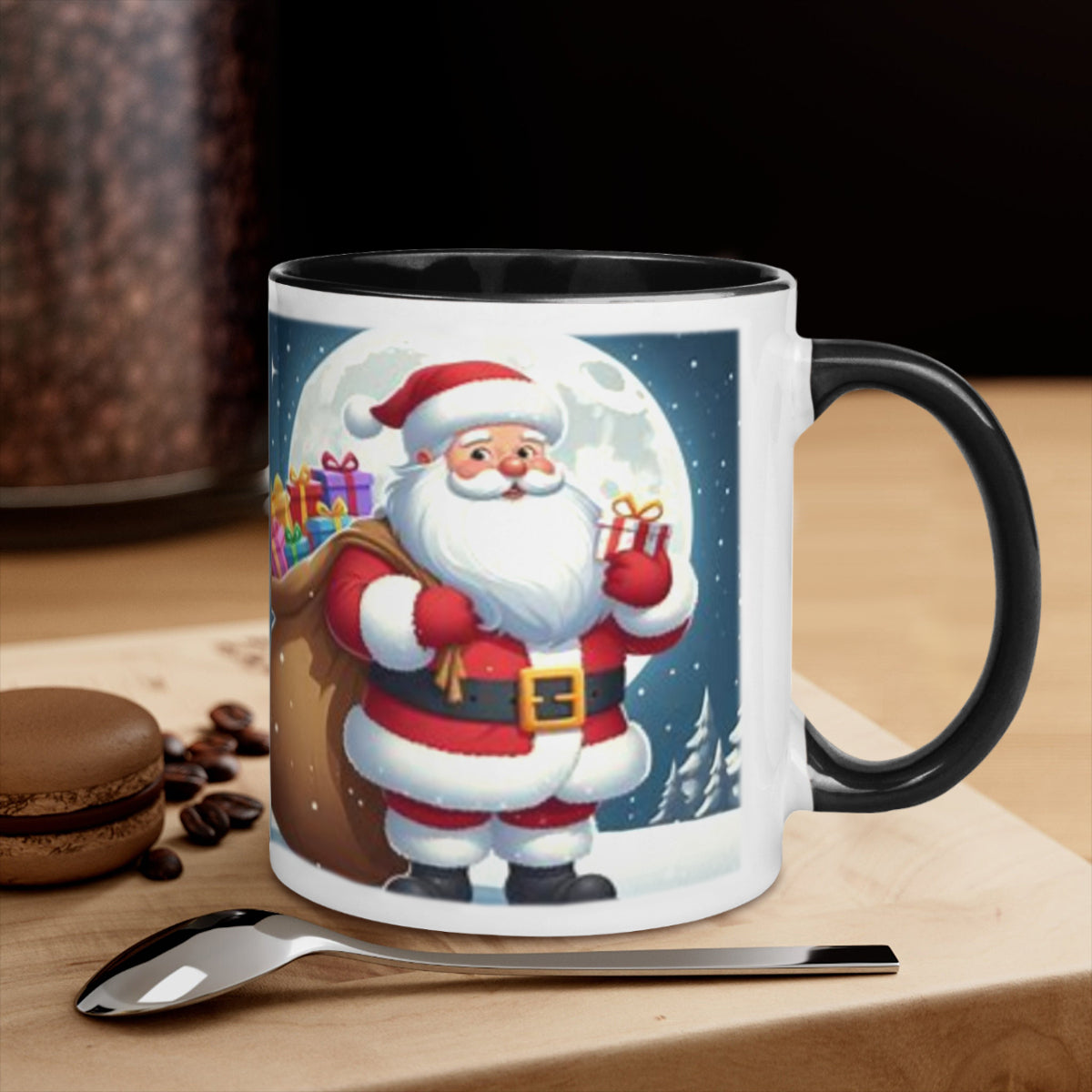 Santa Claus Christmas Two-Tone Mug by ChristmasLoving.Shop