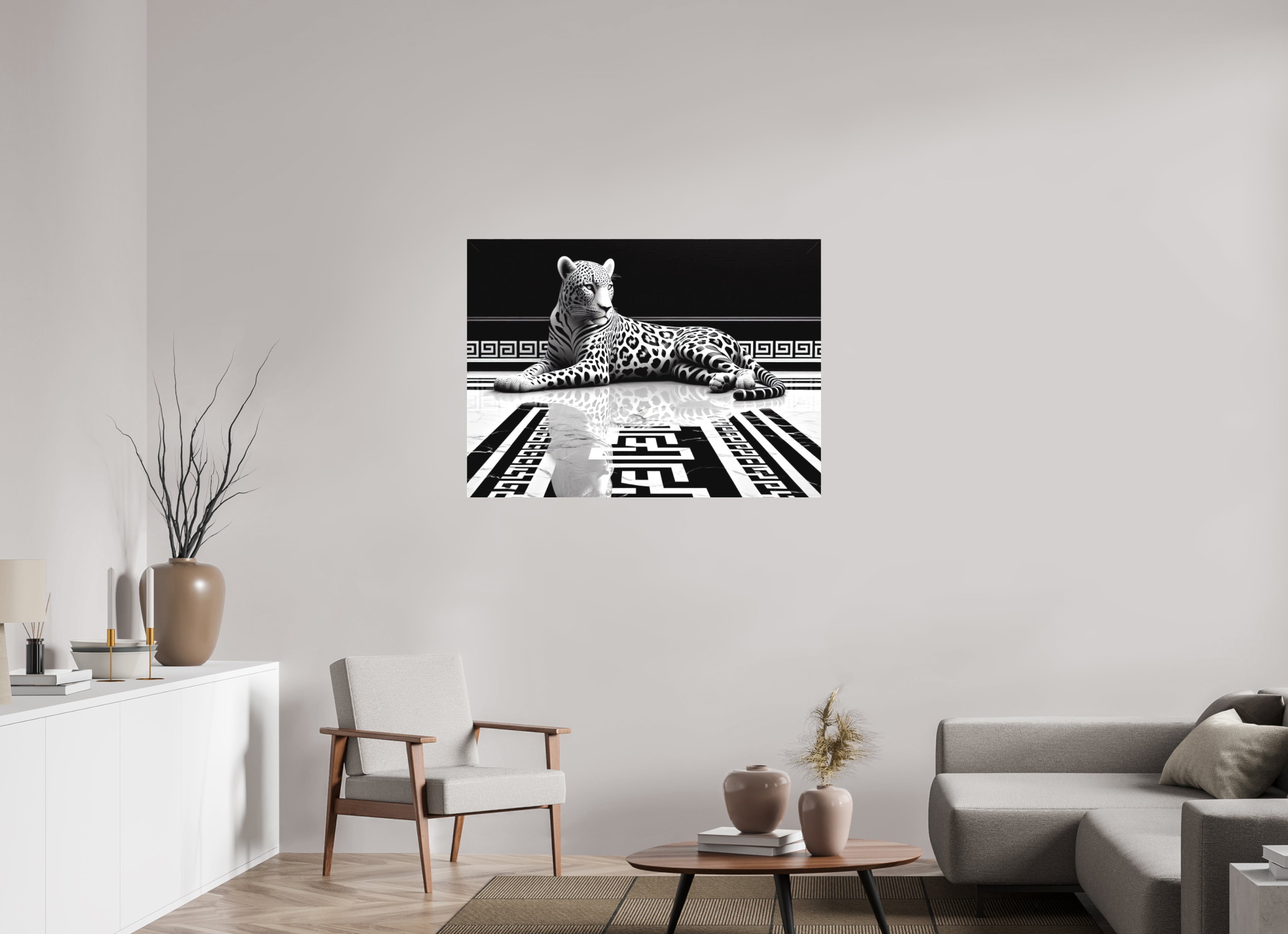 44 x 32″, Canvas Lux And Taste Leopard Canvas Wall Art Textile Print on Stretcher Frame