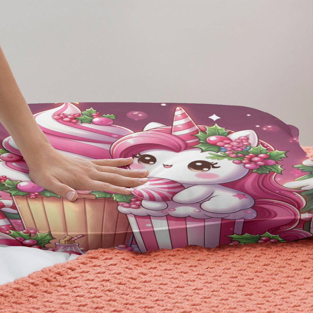 Quilt Cover Four-Piece Set (Double-Sided Printing) | Polyester - pink ch1 by My Store