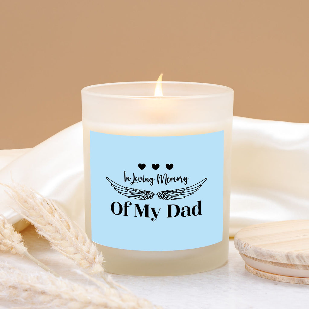 Memory of my Dad Candle Frosted Glass (Hand Poured 11 oz) by JewelryLuxeUS Store