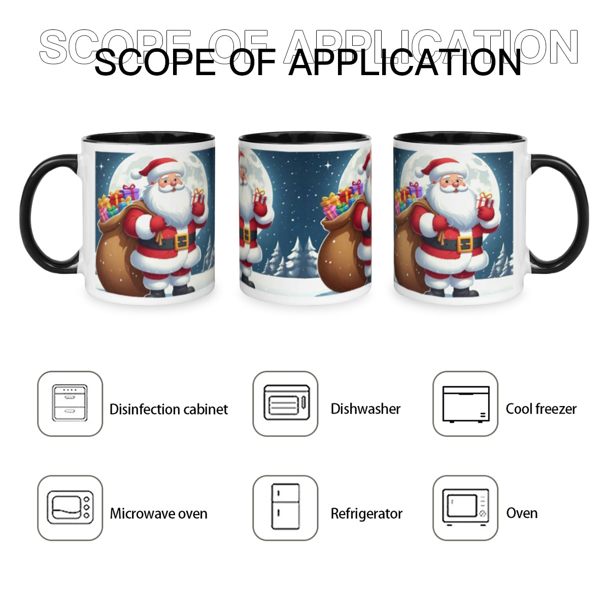 Santa Claus Christmas Two-Tone Mug by ChristmasLoving.Shop