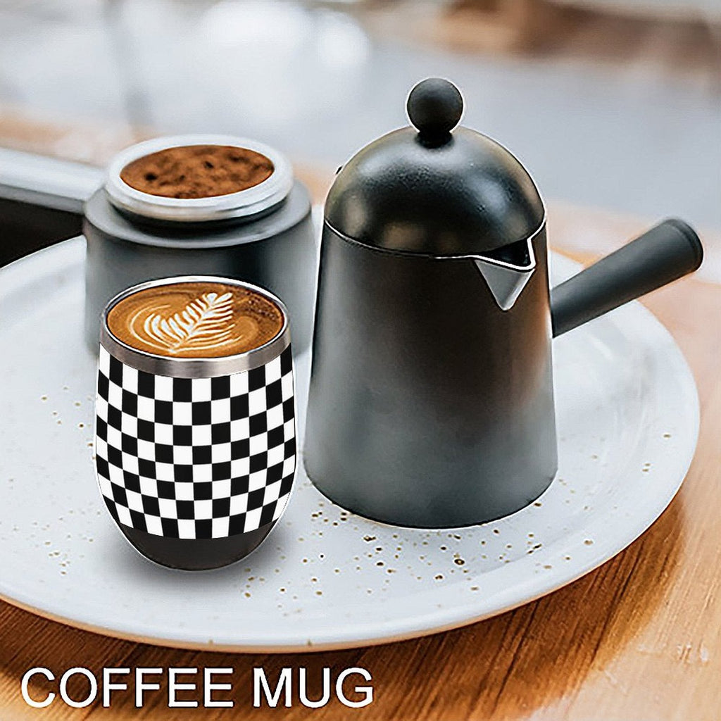 Black and White Wine Tumbler with Lid by SALE-Personal Design