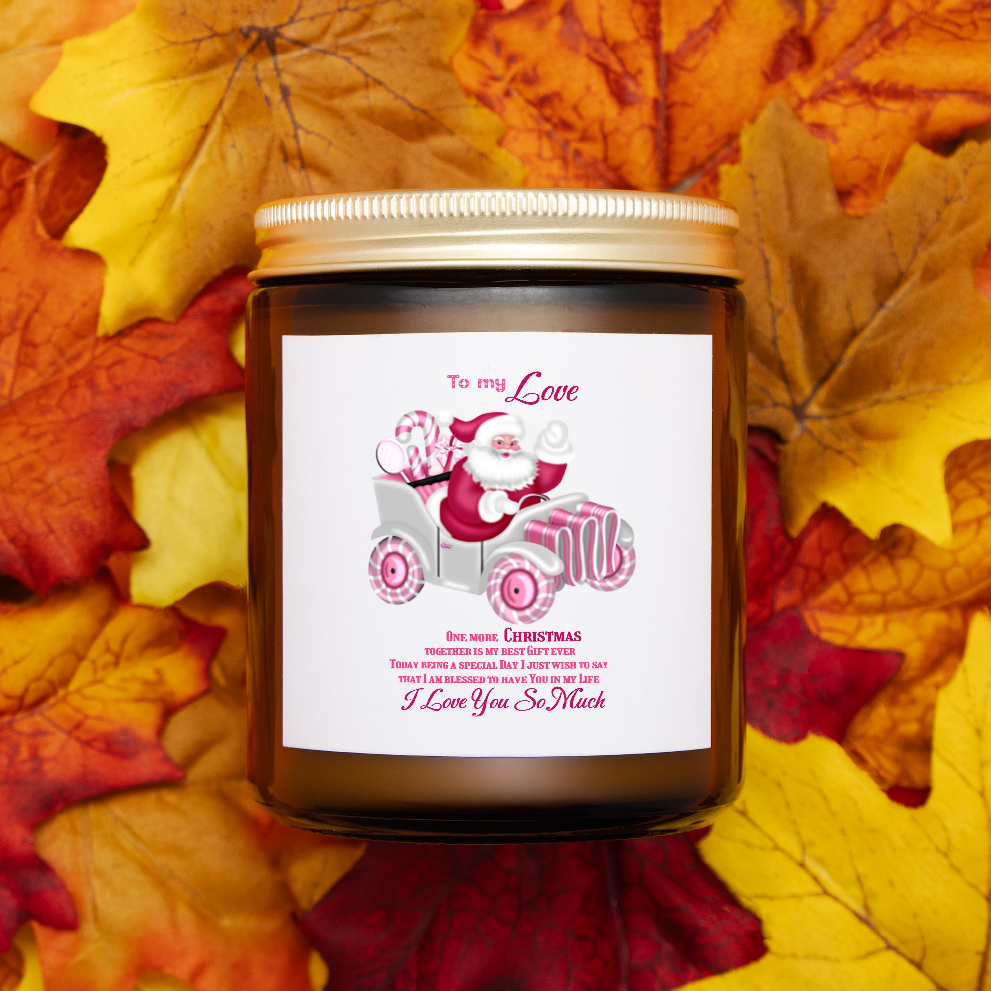 Candle Amber Jar 9oz To my Love One more Christmas together, I love You so much, Gift for Her, Gift for Him, Christmas gift by My Store