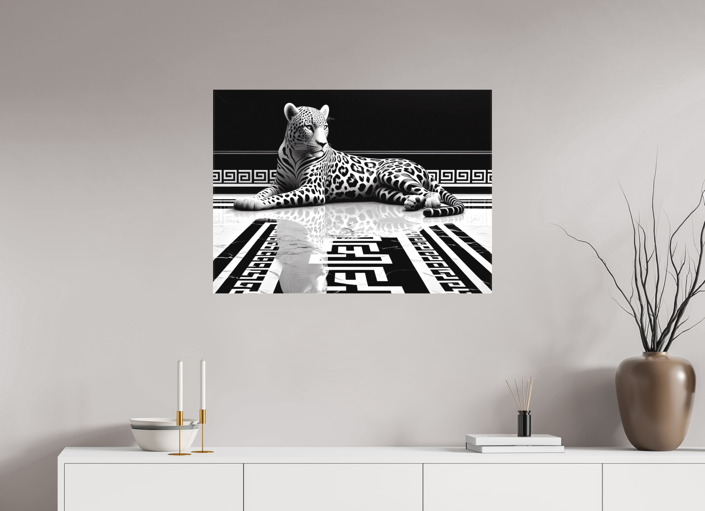 33 x 24″, Canvas Lux And Taste Leopard Canvas Wall Art Textile Print on Stretcher Frame