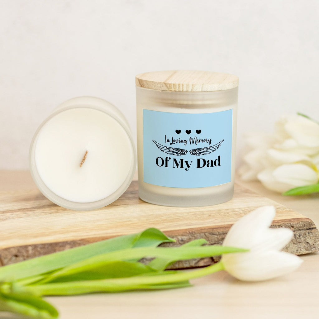 Memory of my Dad Candle Frosted Glass (Hand Poured 11 oz) by JewelryLuxeUS Store