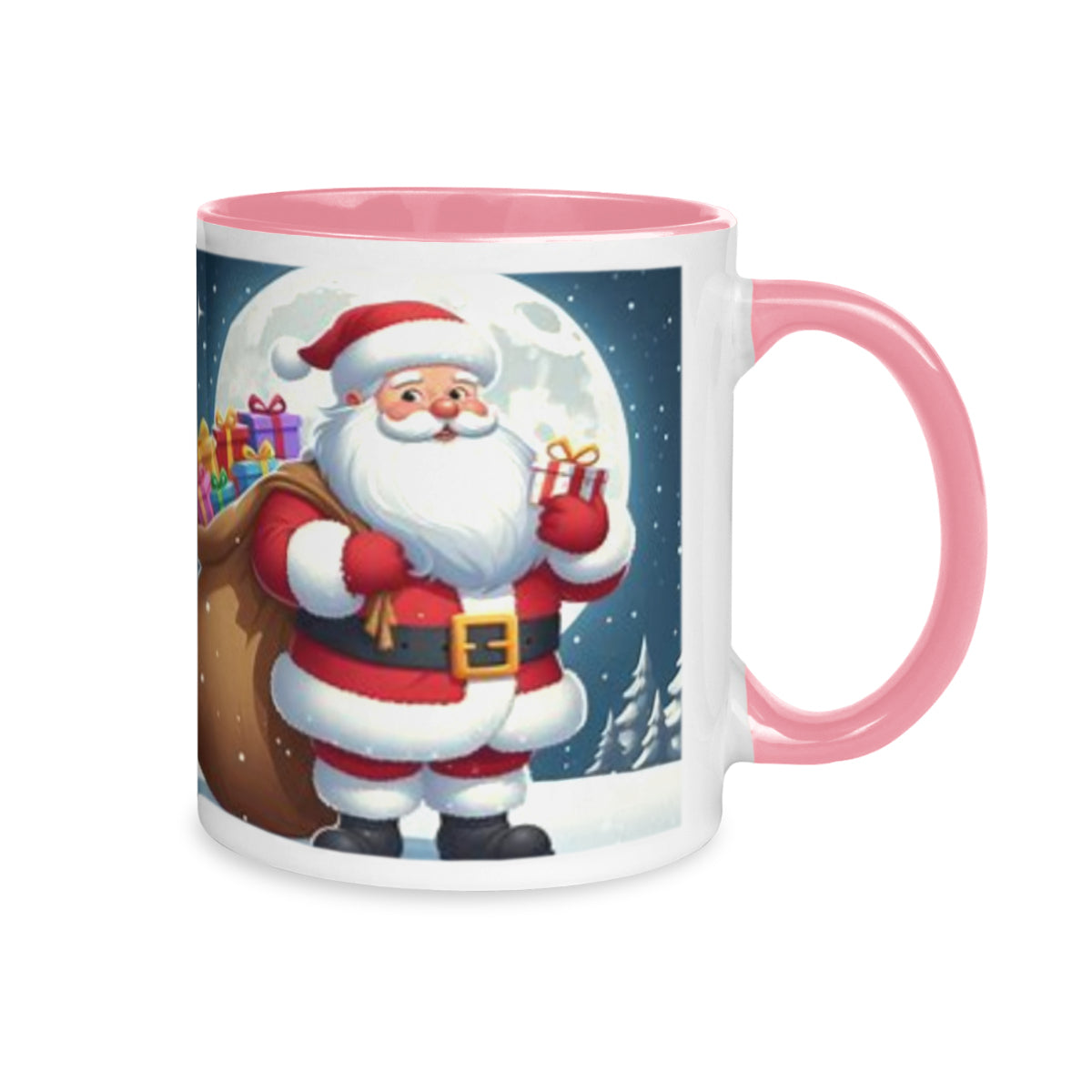 Santa Claus Christmas Two-Tone Mug by ChristmasLoving.Shop