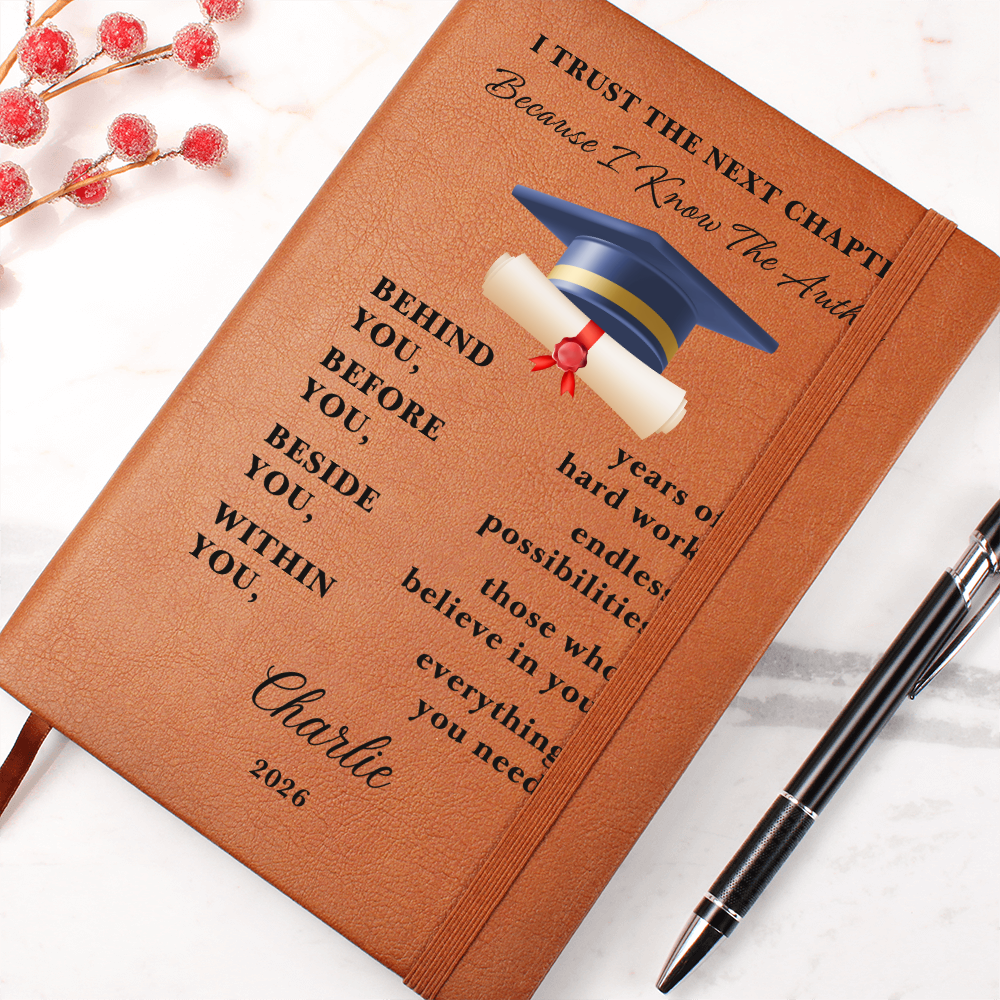 Personalized Graduation Gift Journal | Custom Vegan Leather Diary | High School Senior Memory Book