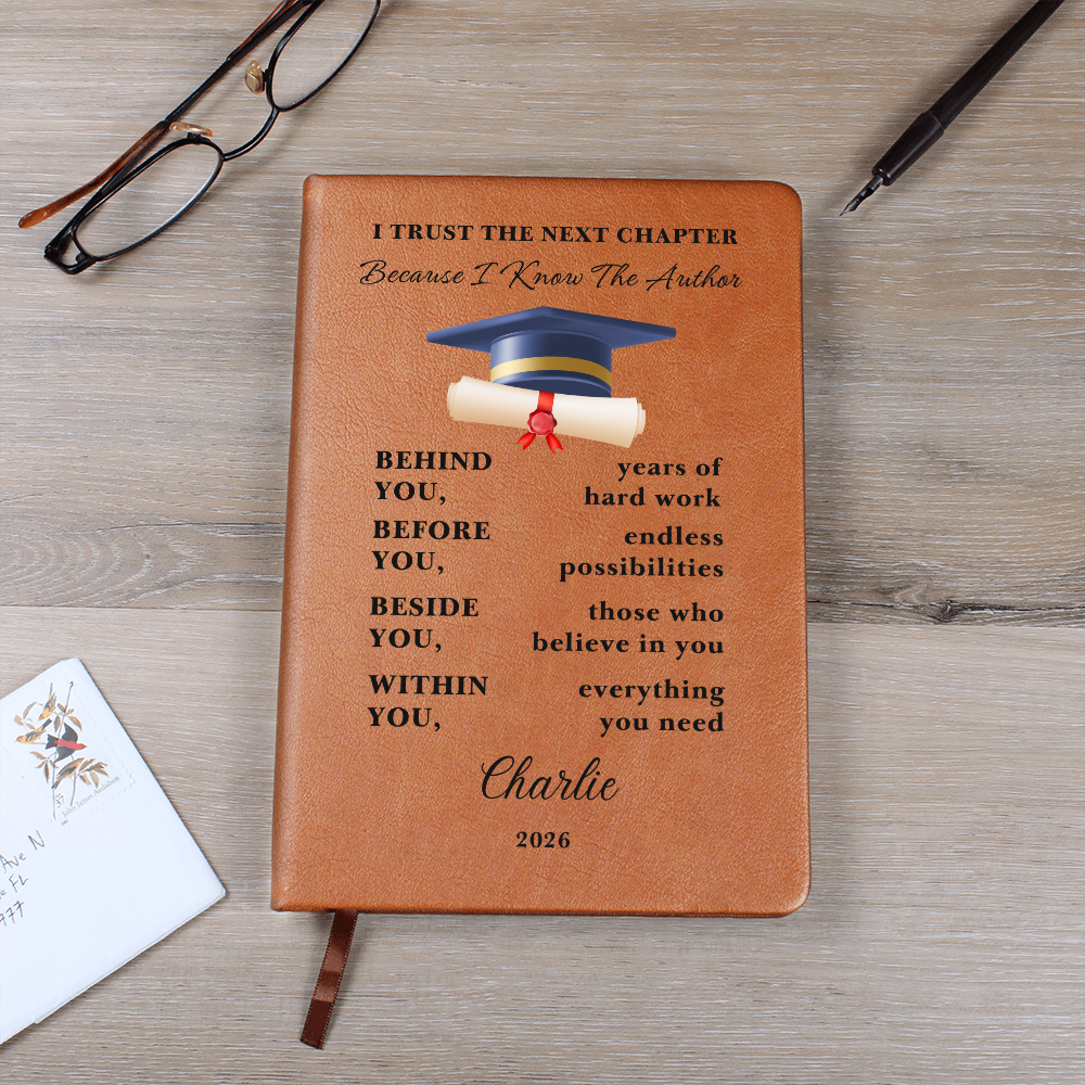 Personalized Graduation Gift Journal | Custom Vegan Leather Diary | High School Senior Memory Book