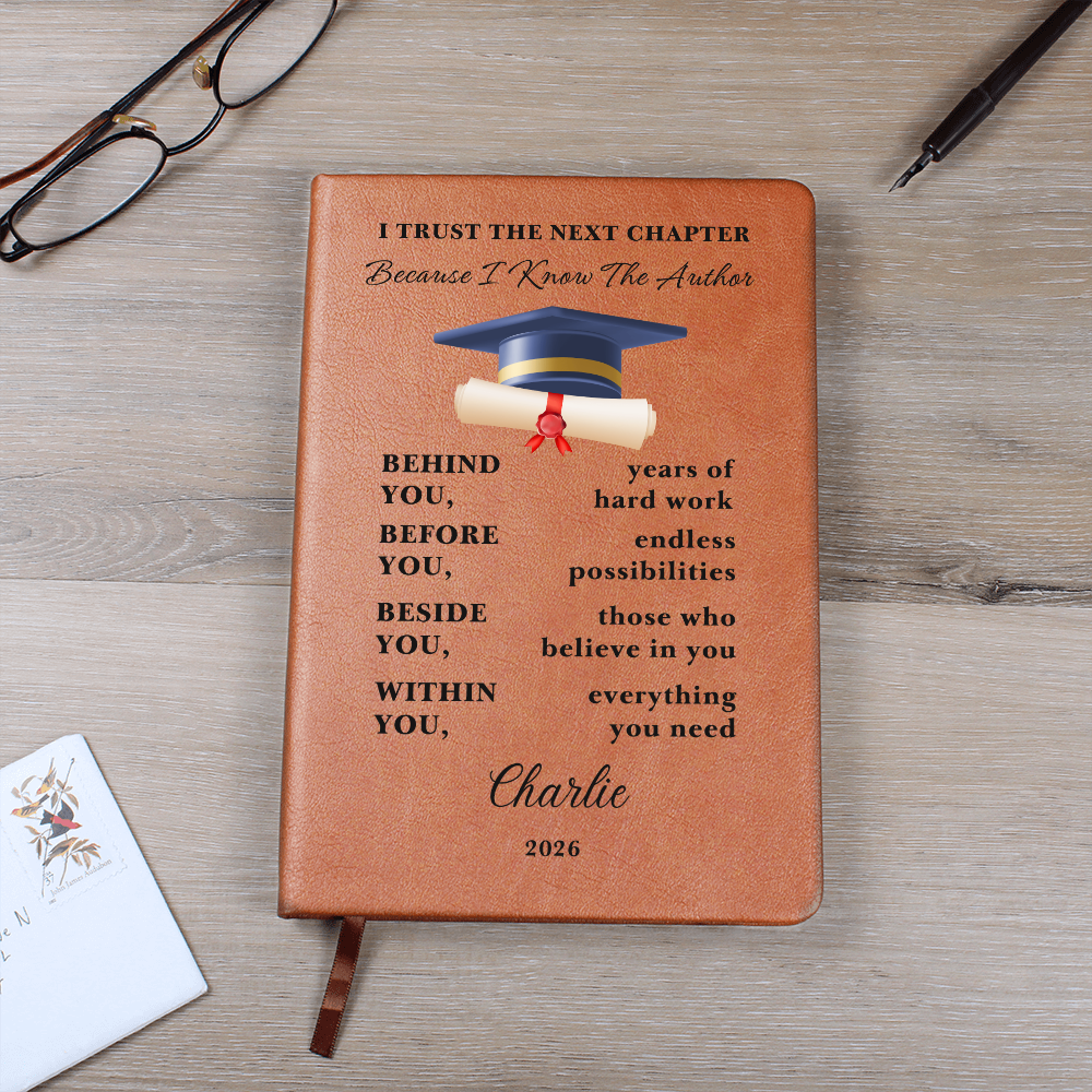Personalized Graduation Gift Journal | Custom Vegan Leather Diary | High School Senior Memory Book