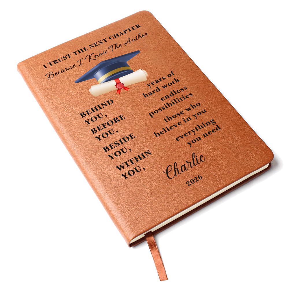 Personalized Graduation Gift Journal | Custom Vegan Leather Diary | High School Senior Memory Book