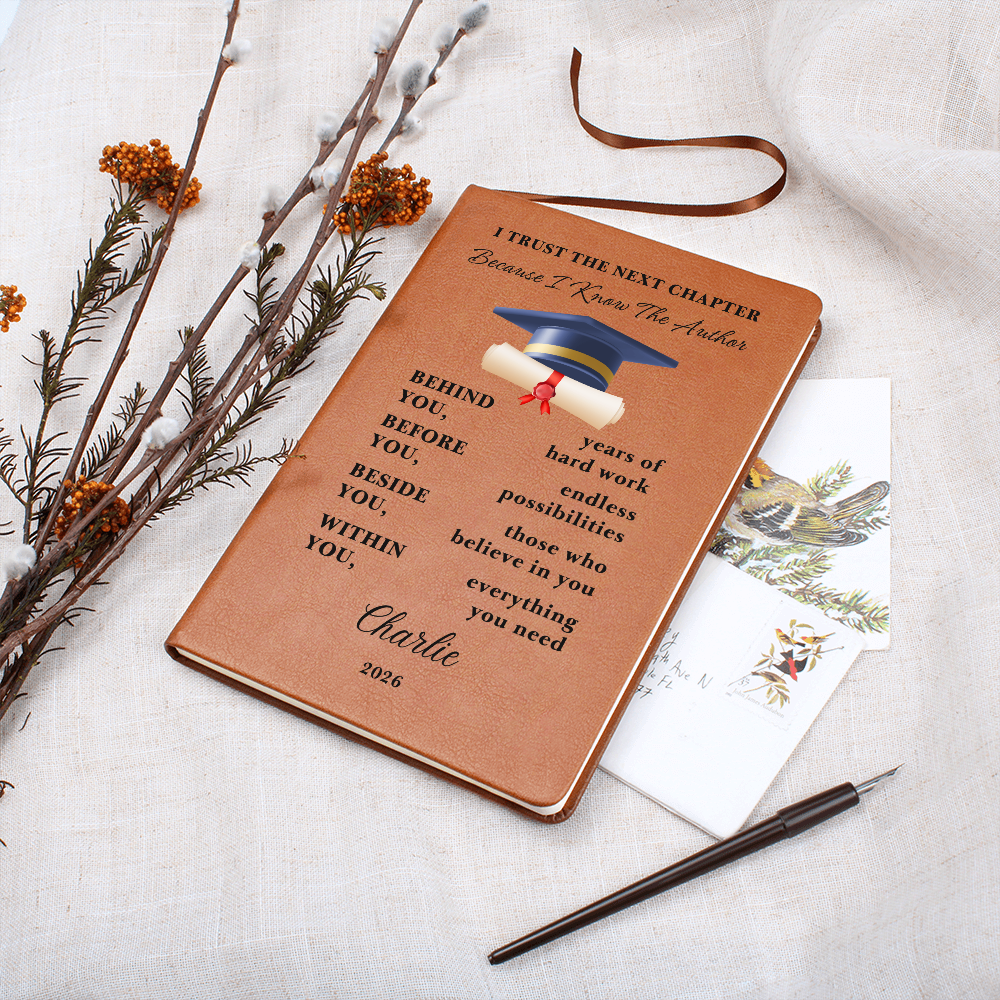 Personalized Graduation Gift Journal | Custom Vegan Leather Diary | High School Senior Memory Book