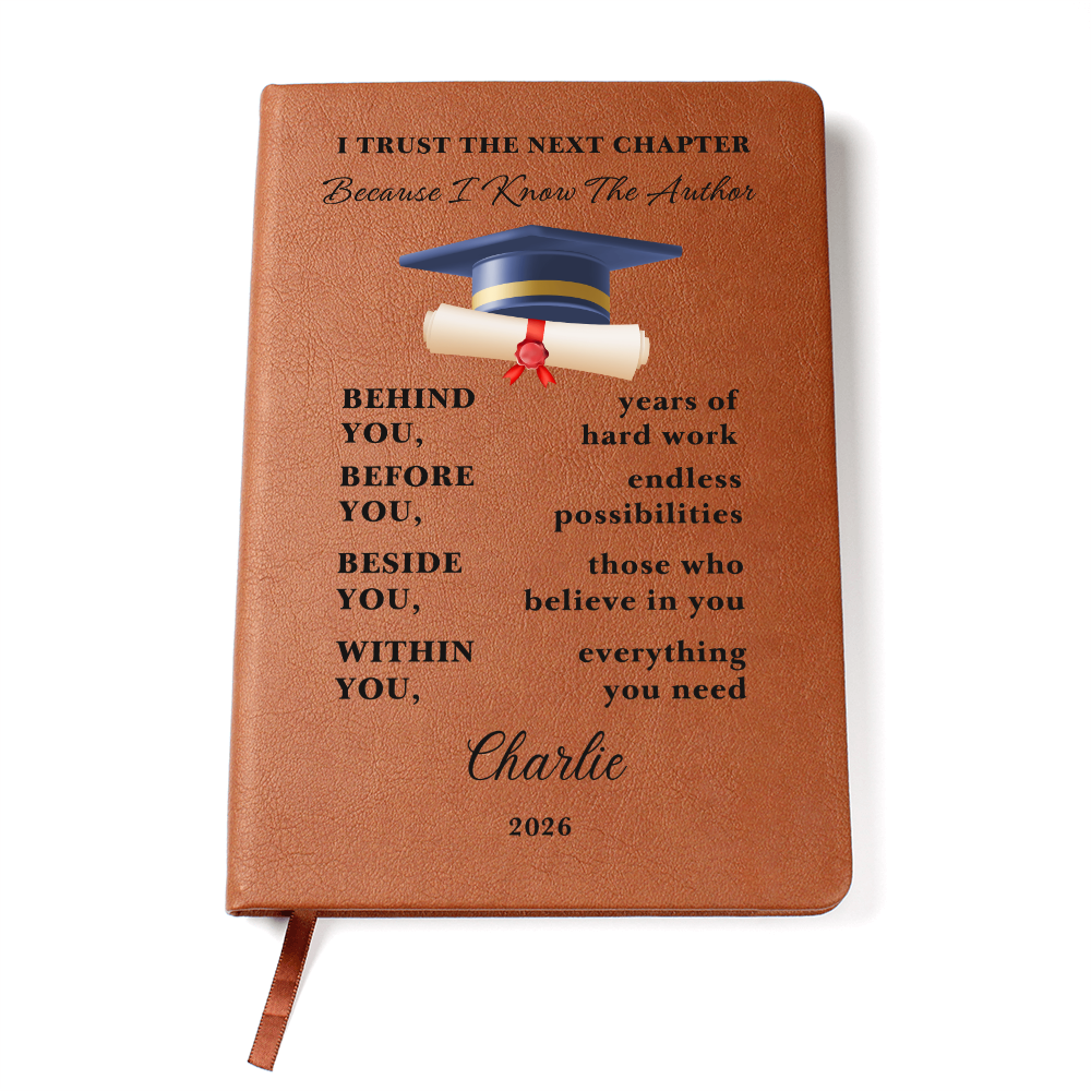 Personalized Graduation Gift Journal | Custom Vegan Leather Diary | High School Senior Memory Book