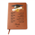 Personalized Graduation Journal Gift  Class of 2026 Leather Notebook | Inspirational Graduate Keepsake