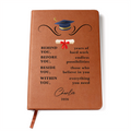 Personalized Vegan Leather Graduation Journal | College Graduate Gift | Custom Keepsake Notebook