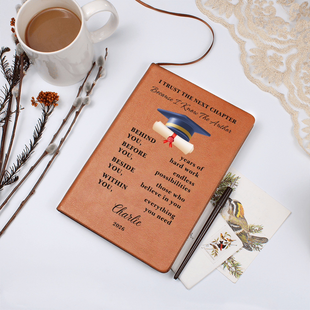Personalized Graduation Gift Journal | Custom Vegan Leather Diary | High School Senior Memory Book