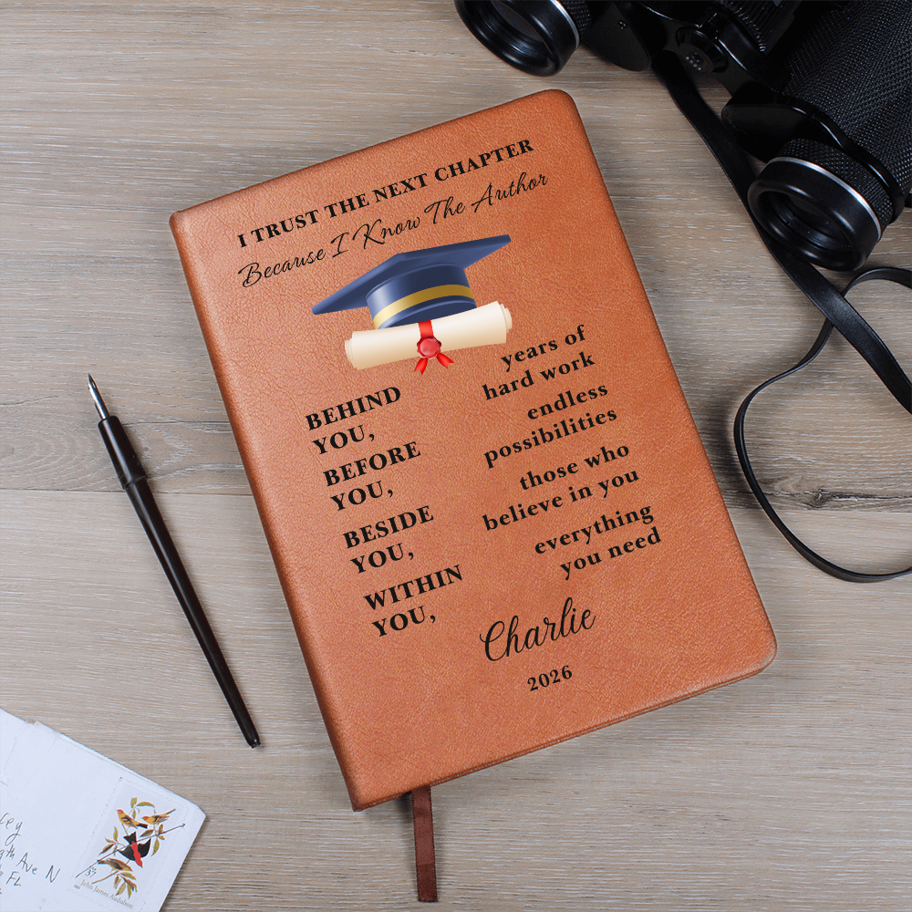 Personalized Graduation Gift Journal | Custom Vegan Leather Diary | High School Senior Memory Book