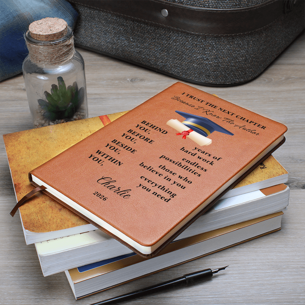 Personalized Graduation Gift Journal | Custom Vegan Leather Diary | High School Senior Memory Book