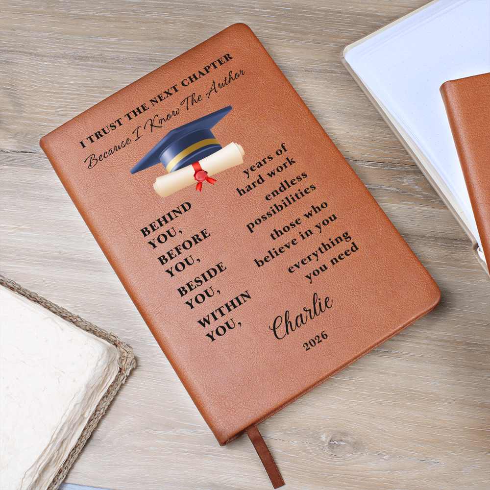 Personalized Graduation Gift Journal | Custom Vegan Leather Diary | High School Senior Memory Book