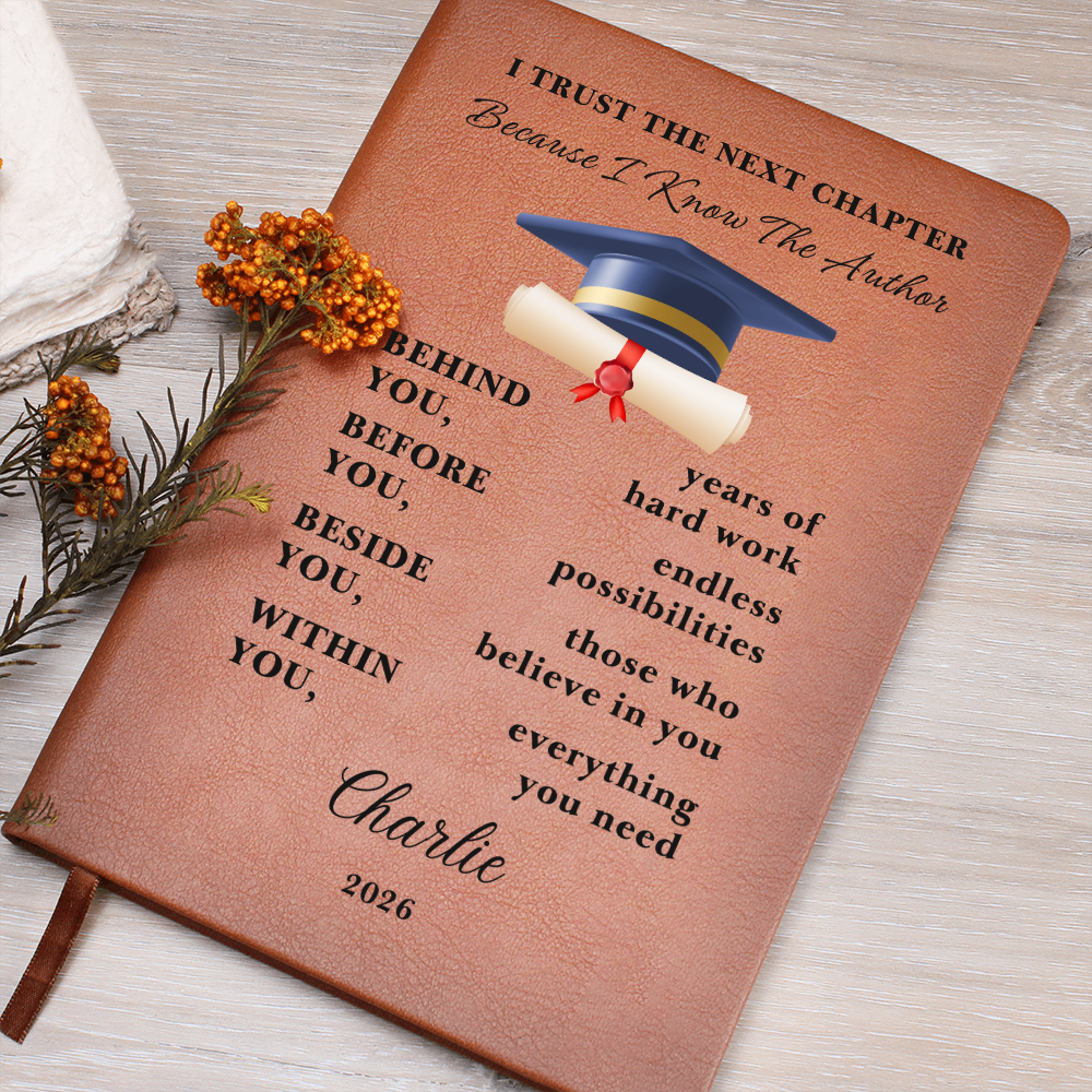 Personalized Graduation Gift Journal | Custom Vegan Leather Diary | High School Senior Memory Book