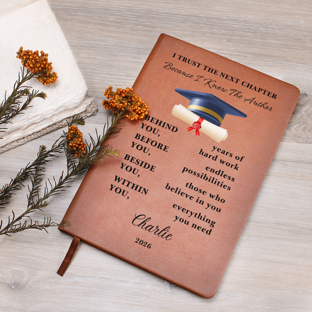 Personalized Graduation Gift Journal | Custom Vegan Leather Diary | High School Senior Memory Book
