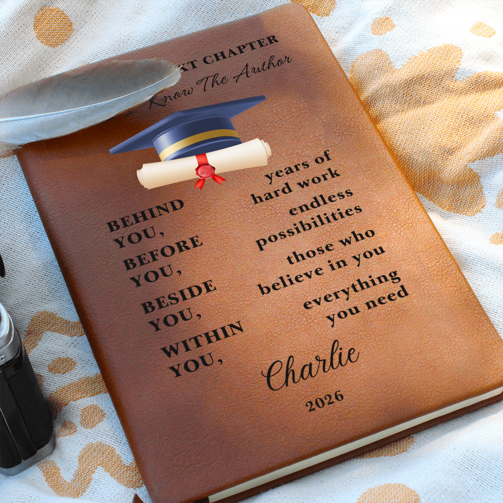 Personalized Graduation Gift Journal | Custom Vegan Leather Diary | High School Senior Memory Book