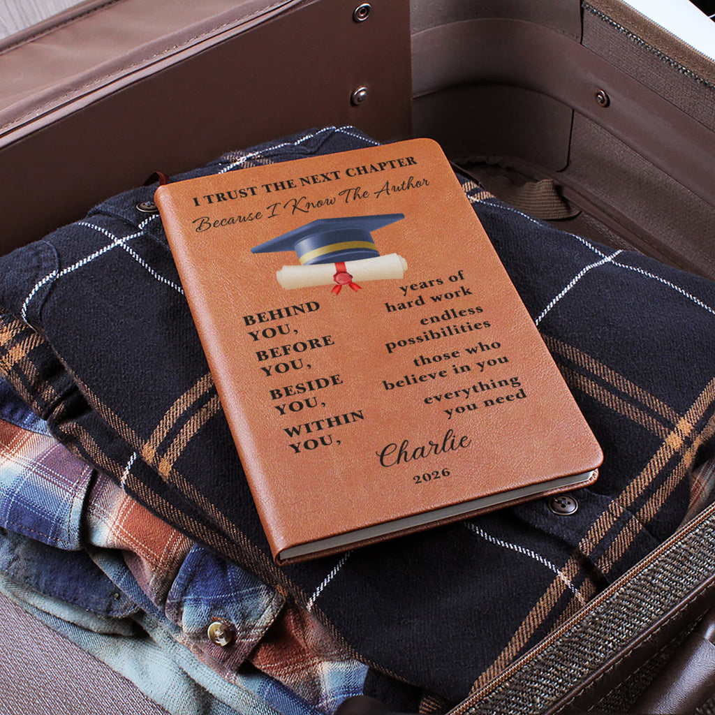 Personalized Graduation Gift Journal | Custom Vegan Leather Diary | High School Senior Memory Book