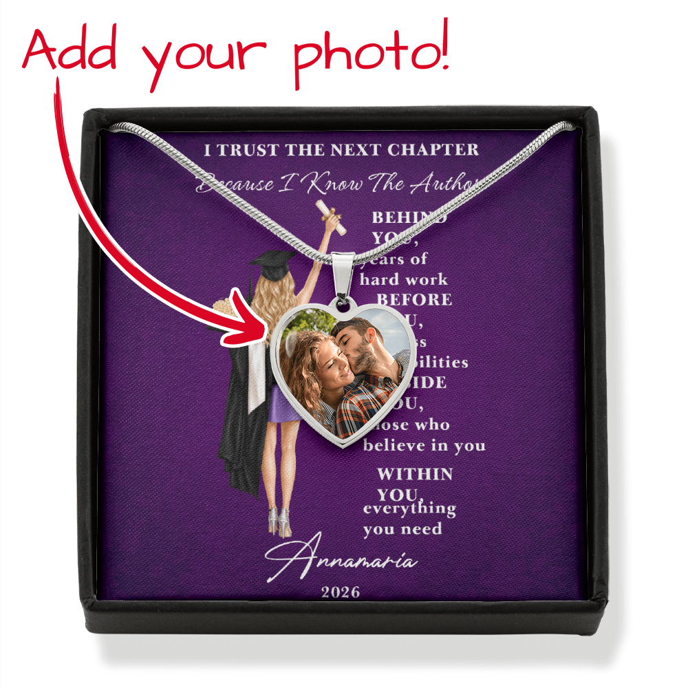 Buyer Upload Heart Necklace Graduation Gift Message Card
