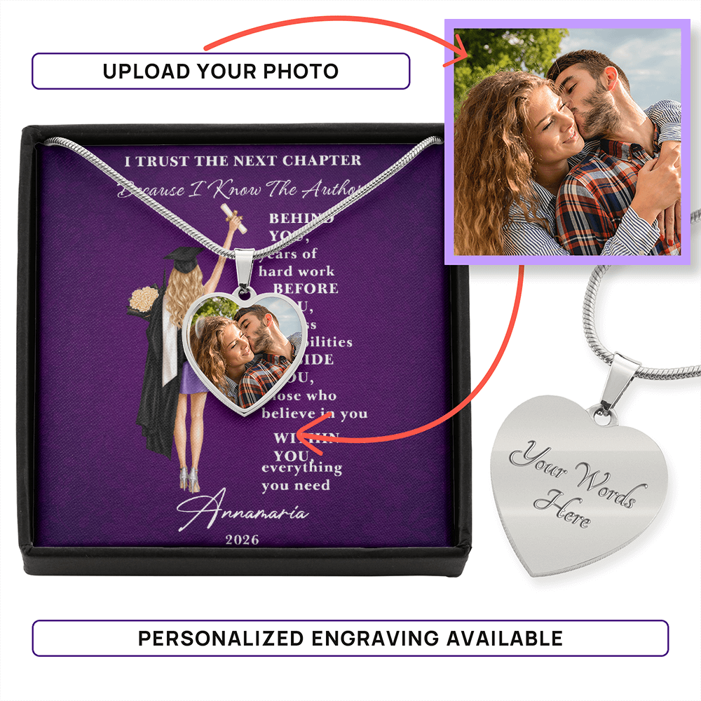 Buyer Upload Heart Necklace Graduation Gift Message Card