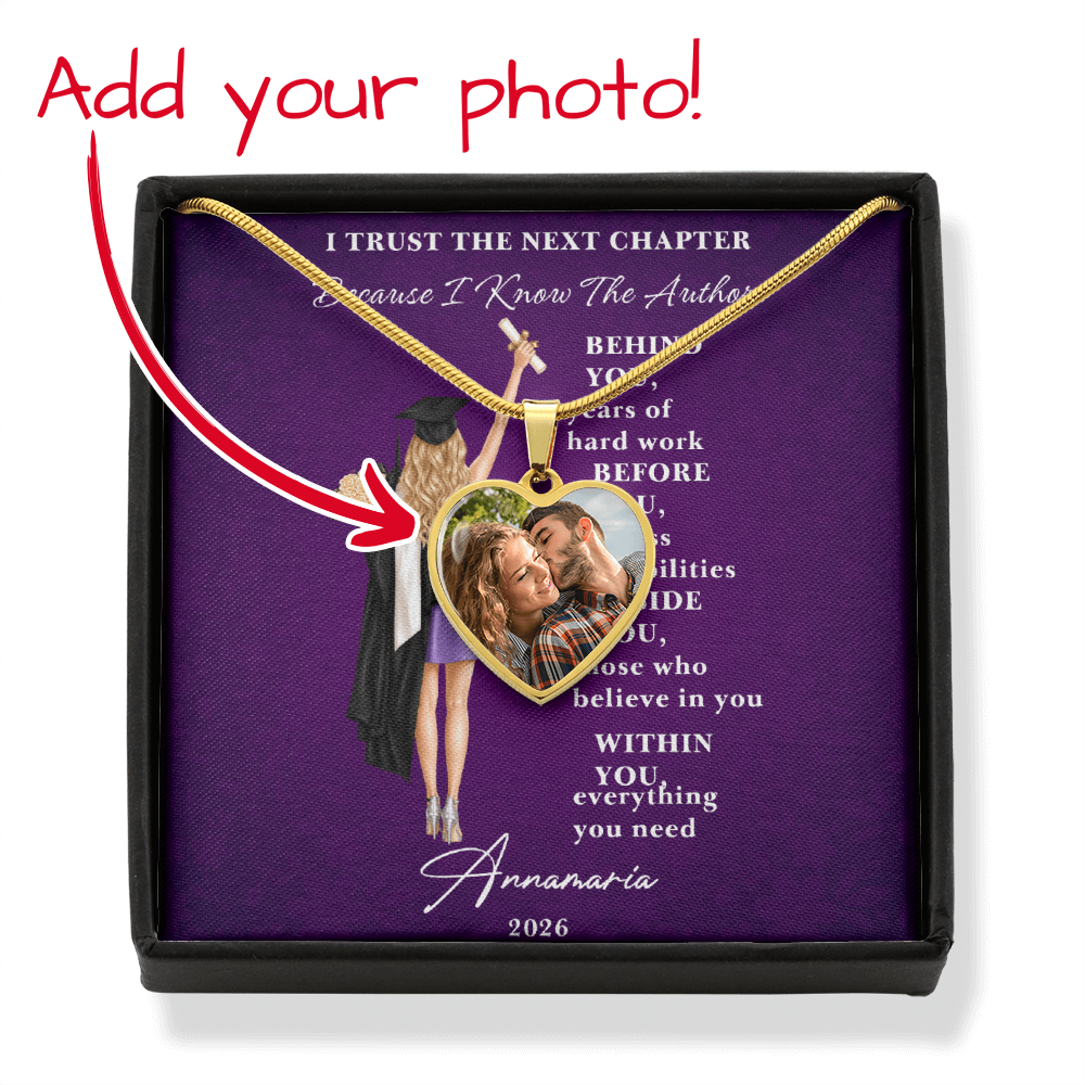 Buyer Upload Heart Necklace Graduation Gift Message Card