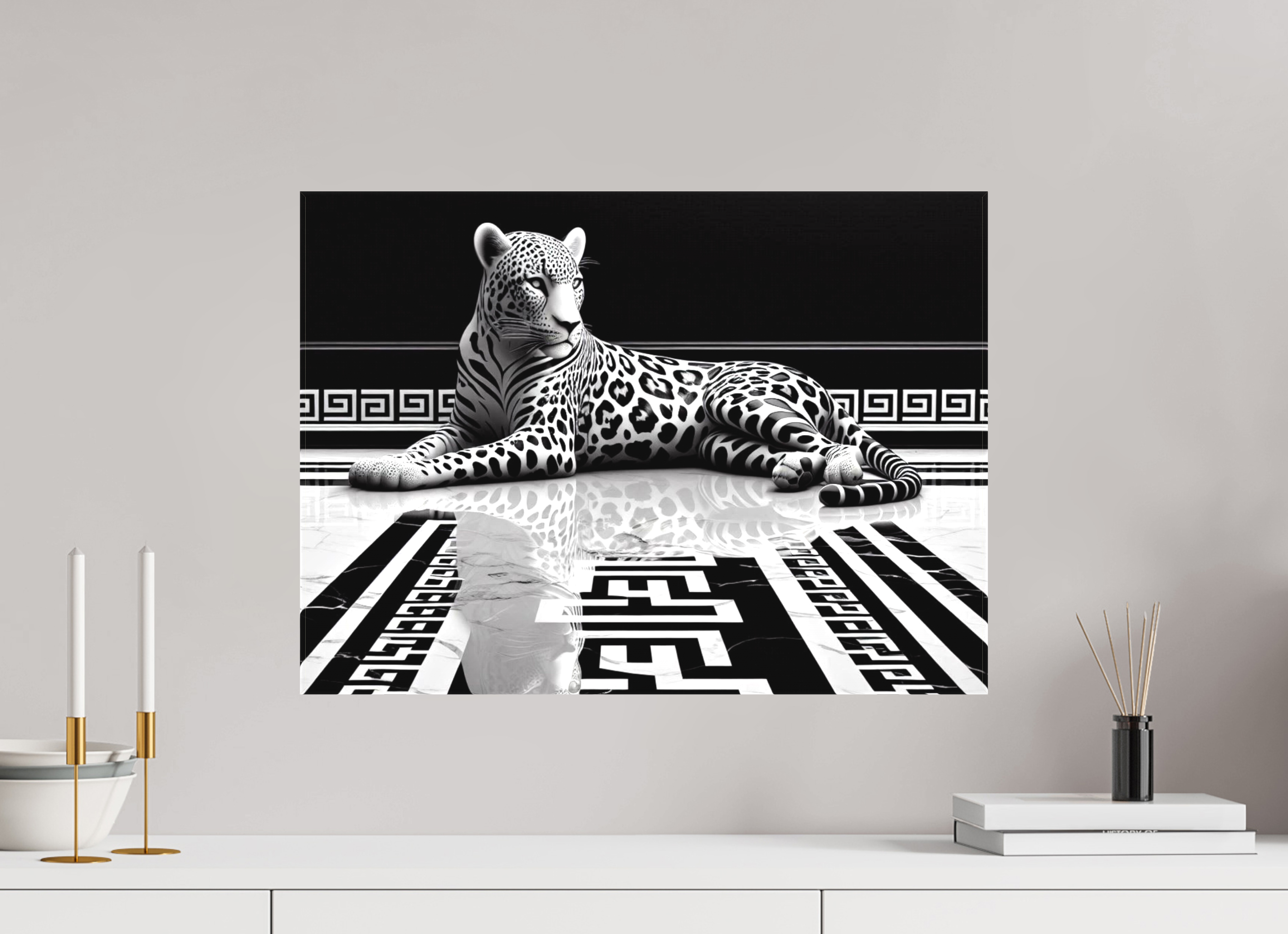 22 x 16″, Canvas Lux And Taste Leopard Canvas Wall Art Textile Print on Stretcher Frame