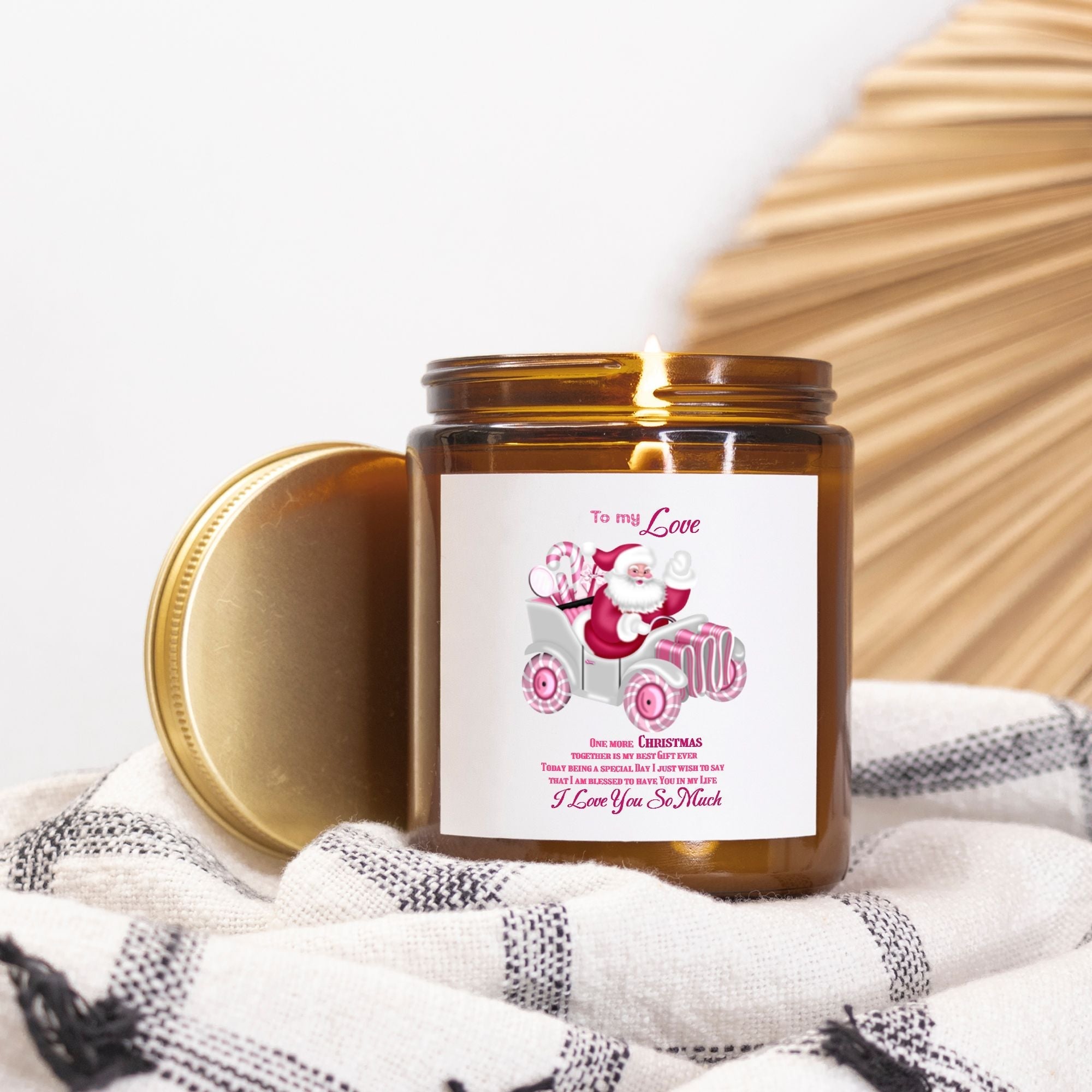 Candle Amber Jar 9oz To my Love One more Christmas together, I love You so much, Gift for Her, Gift for Him, Christmas gift by My Store