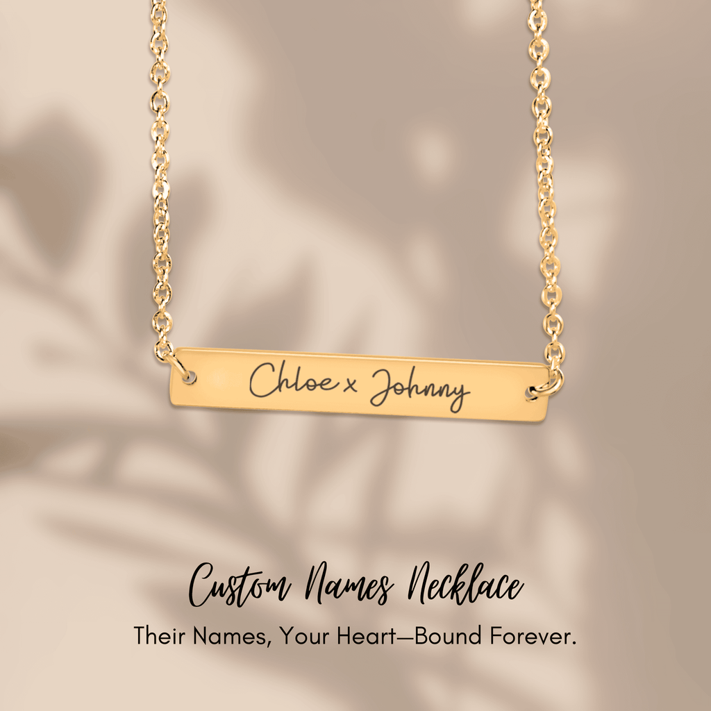 Name Tag Horizontal Bar Necklace To my Wife, You make my Life Merry and Bright by OwnPrint